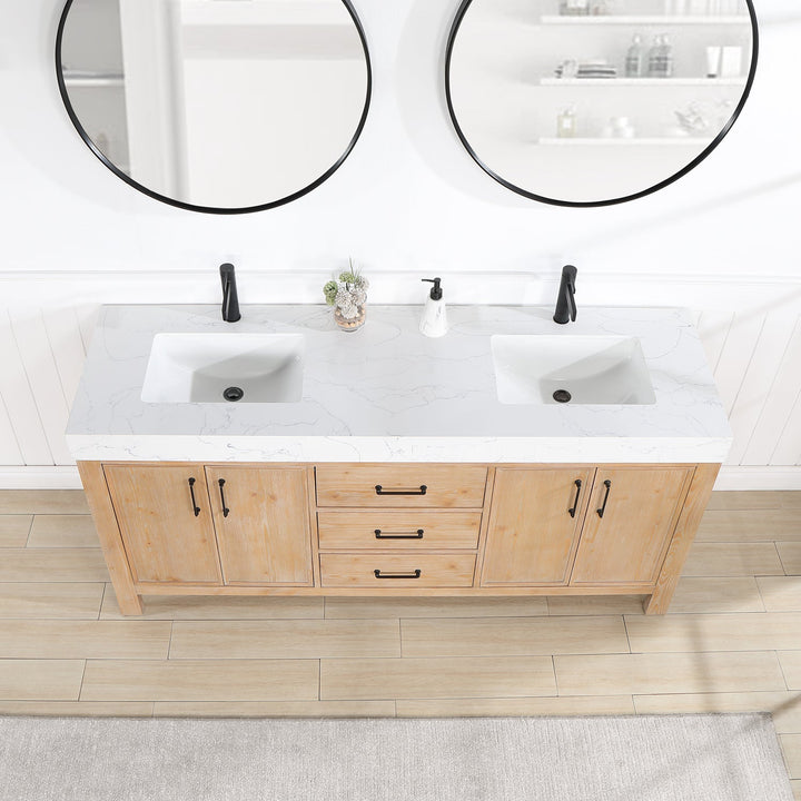 Bright White Ceramic Undermount Sink Blending Seamlessly with Vanity Top