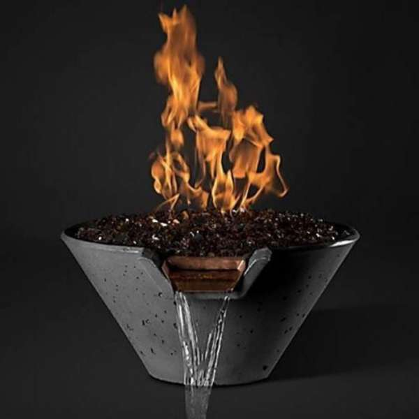 Slick Rock Concrete Cascade Conical Fire and Water Bowl KCC34CPSCCEI