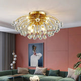 Colorful Crystal Led Round Ceiling Chandelier for living room, bedroom, hall