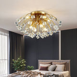 Colorful Crystal Led Round Ceiling Chandelier for living room, bedroom, hall