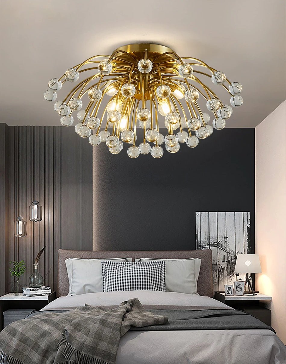 Colorful Crystal Led Round Ceiling Chandelier for living room, bedroom, hall