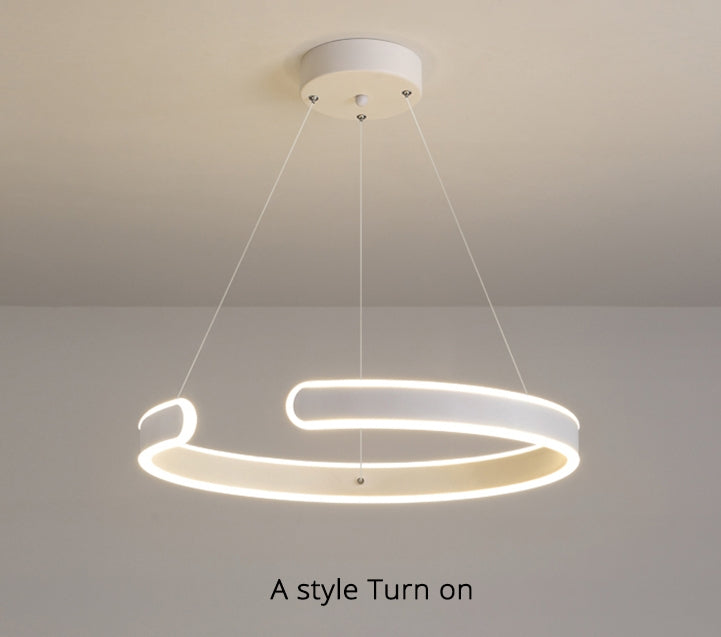 Modern LED Chandelier in the Shape of Ring for Bedroom, Living Room