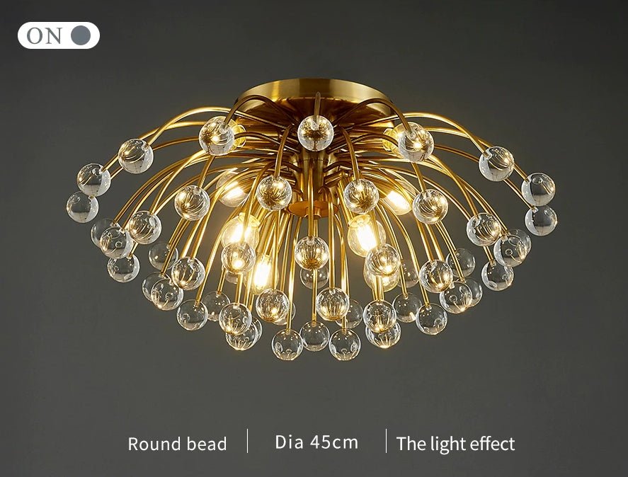 Colorful Crystal Led Round Ceiling Chandelier for living room, bedroom, hall