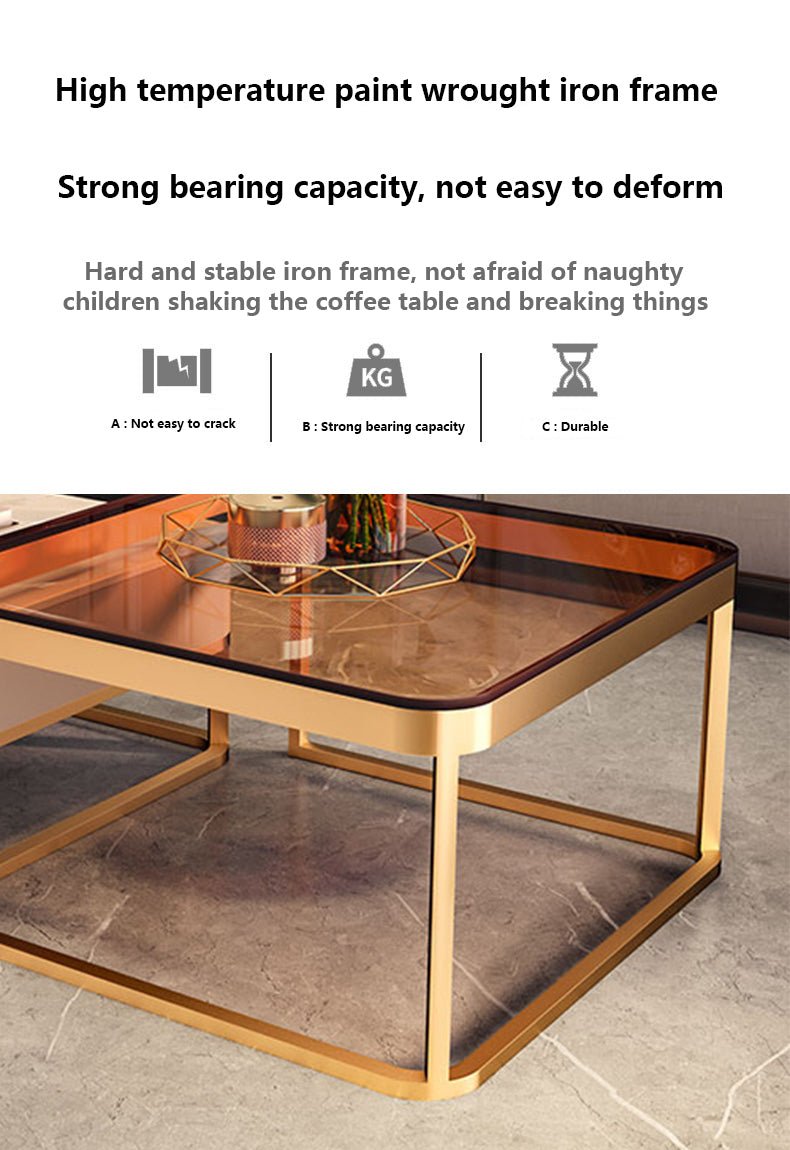 Gold/Black Nordic Coffee Table For Living Room