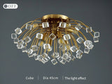 Colorful Crystal Led Round Ceiling Chandelier for living room, bedroom, hall