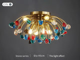 Colorful Crystal Led Round Ceiling Chandelier for living room, bedroom, hall