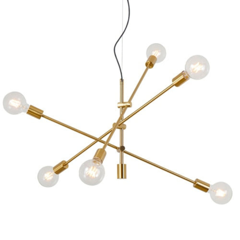 Modern Angled Multi-Bulb Pendant Light Fixture