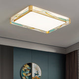 Rectangular LED Сopper Ceiling Lamp for Living room, Bedroom