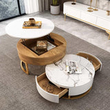 Modern Nesting Alva Lift Top Coffee Table with Sintered Stone Top