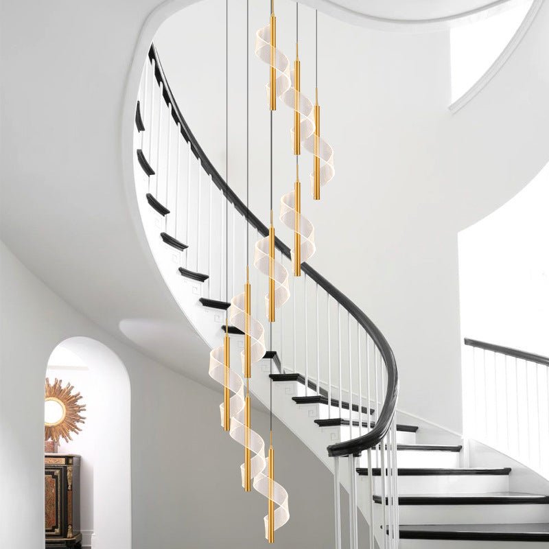 Bonassola | Exceptional Long Spiral LED Pendant Chandelier