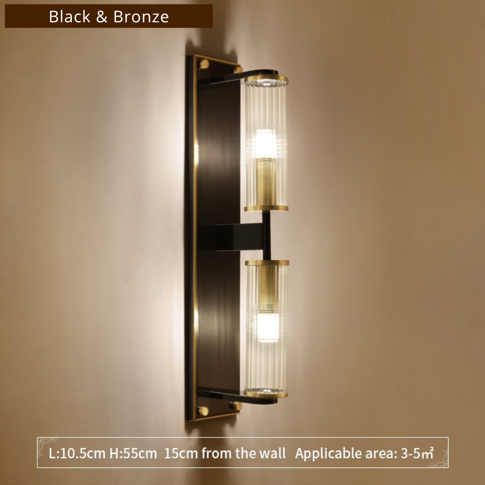 Copper & Glass Column Wall Sconce