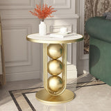 Gold/Black/White Round Coffee Table For Luxury Living Room