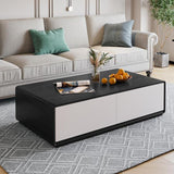 Modern Rectangular Wood Coffee Table with Storage