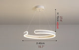 Modern LED Chandelier in the Shape of Ring for Bedroom, Living Room