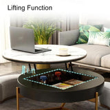 Round Modern Coffee Table with Storage Sintered Stone