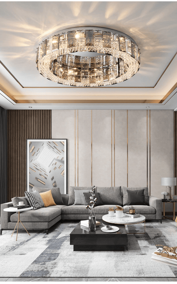 Loano | Modern Gorgeous Drum Ceiling Crystal Chandelier