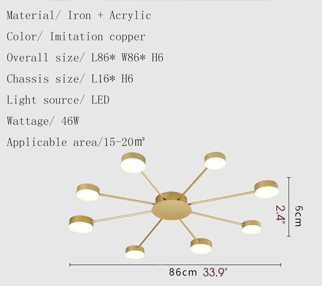 Cruciform LED Ceiling Chandelier for Living Room, Bedroom, Dining Room