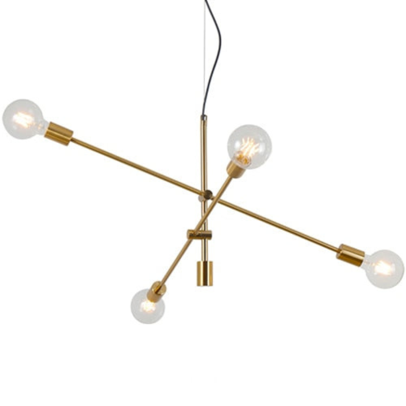 Modern Angled Multi-Bulb Pendant Light Fixture