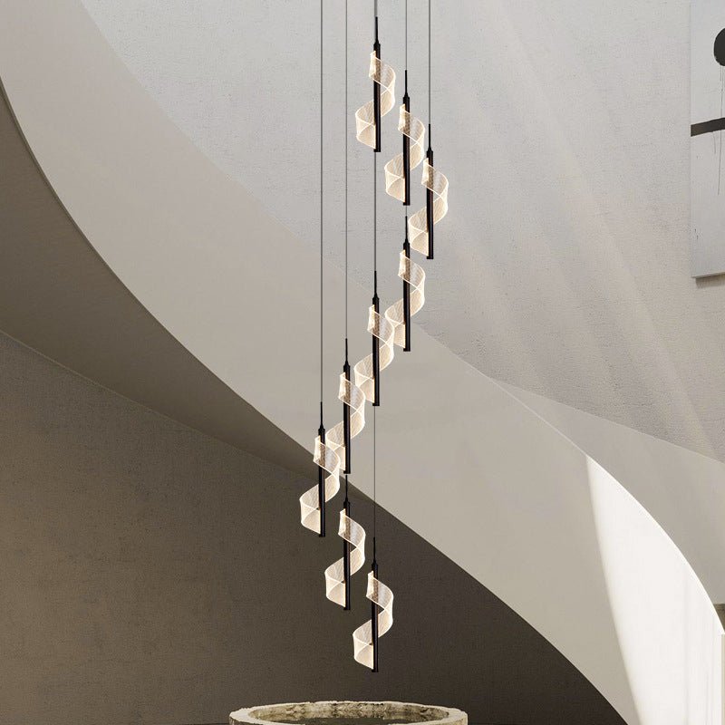 Bonassola | Exceptional Long Spiral LED Pendant Chandelier