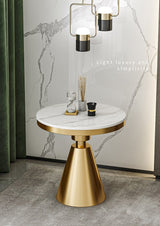 Gold/White/Black Round Small Modern Coffee Table For Living Room