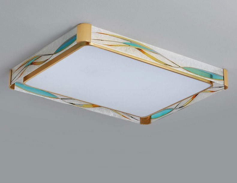 Rectangular LED Сopper Ceiling Lamp for Living room, Bedroom