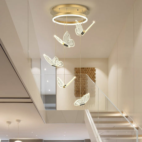 Camogli | Beautiful LED Chandelier with Hanging Butterflies