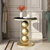 Gold/Black/White Round Coffee Table For Luxury Living Room