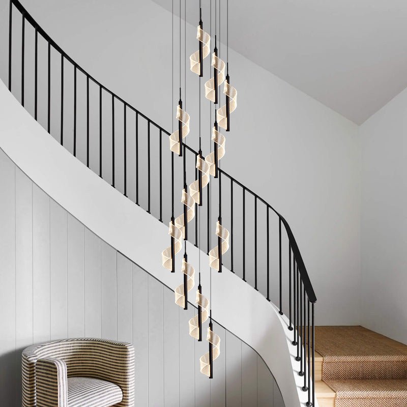 Bonassola | Exceptional Long Spiral LED Pendant Chandelier