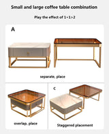 Gold/Black Nordic Coffee Table For Living Room