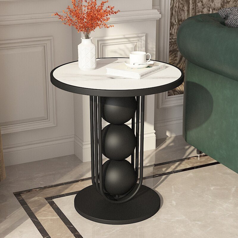 Gold/Black/White Round Coffee Table For Luxury Living Room