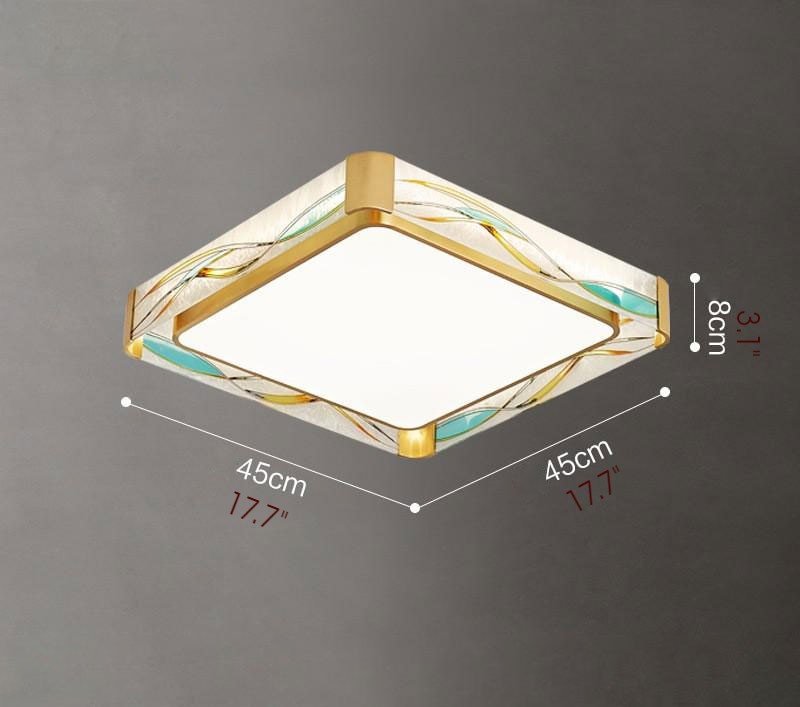 Square LED Сopper Ceiling Lamp for Living room, Bedroom