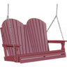 LuxCraft 4' Poly Adirondack Porch Swing With Flip Down Center Console