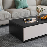 Modern Rectangular Wood Coffee Table with Storage