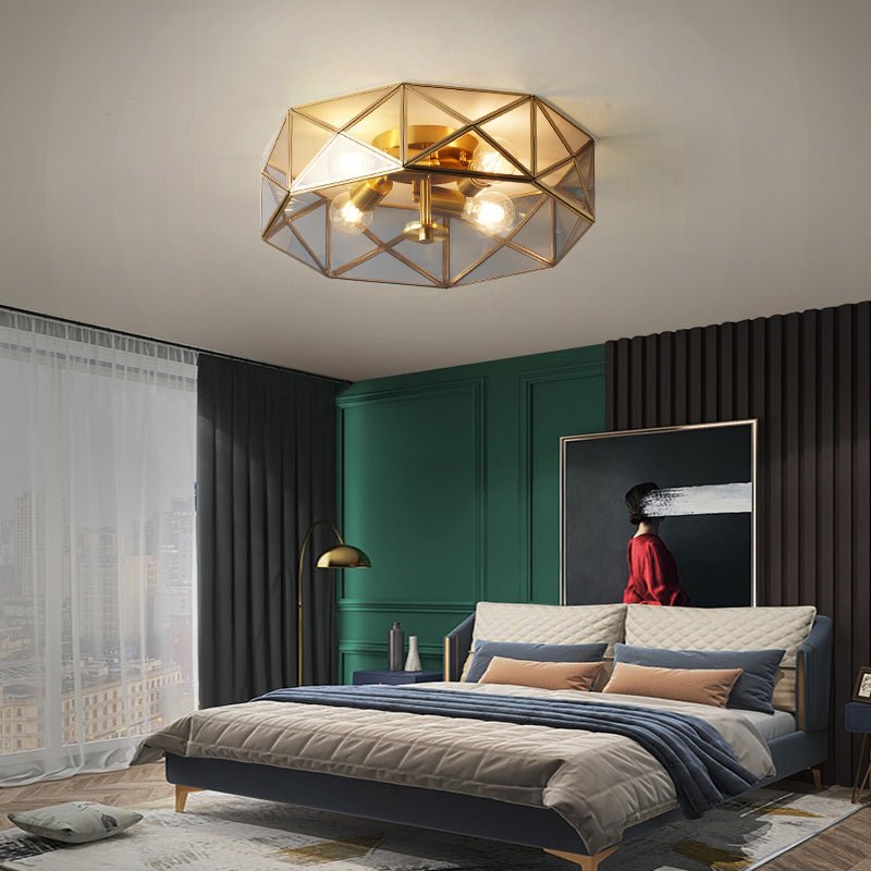 Modern LED Copper Ceiling Lamp for Bedroom, Dining Room, Room Lamp