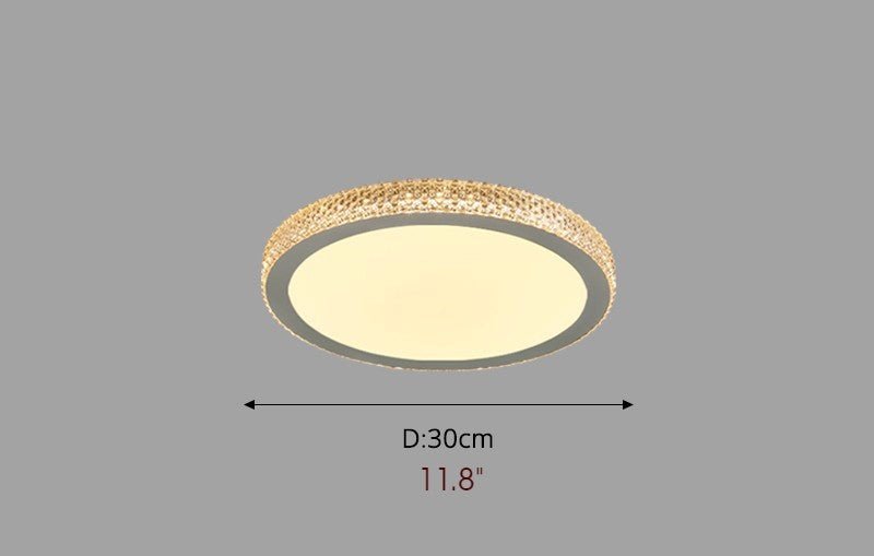 Round Crystal LED Ceiling Light For Bedroom, Living Room, Dining Room