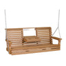 LuxCraft 5' Plain Poly Outdoor Porch Swing With Flip Down Center Console