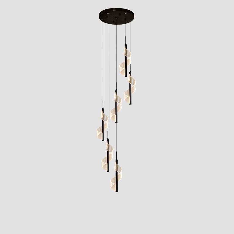 Bonassola | Exceptional Long Spiral LED Pendant Chandelier