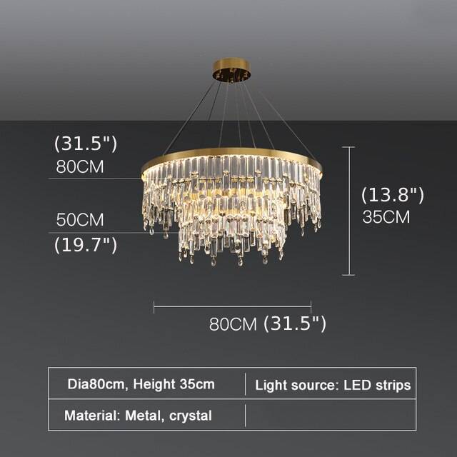 Sospel | Aristocratic Gold Ring Large Crystal Chandelier