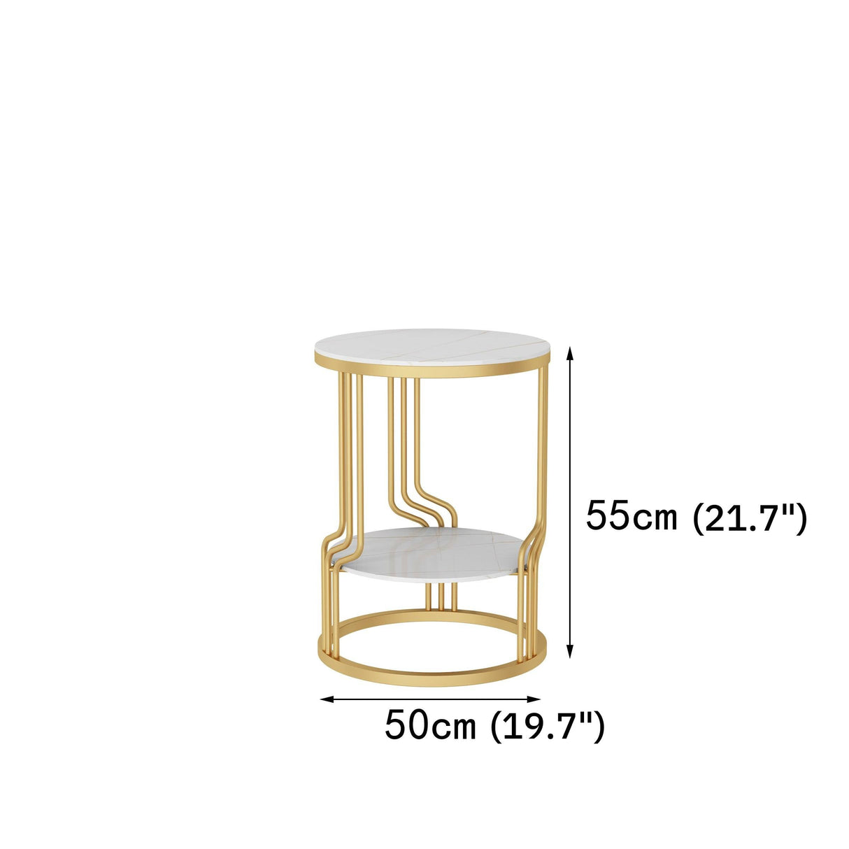 Gold/ White/Black Small Marble Coffee Table For Living Room And Office