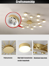 Cruciform LED Ceiling Chandelier for Living Room, Bedroom, Dining Room