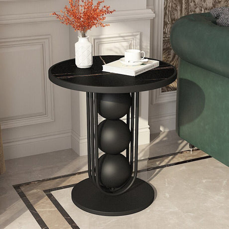 Gold/Black/White Round Coffee Table For Luxury Living Room