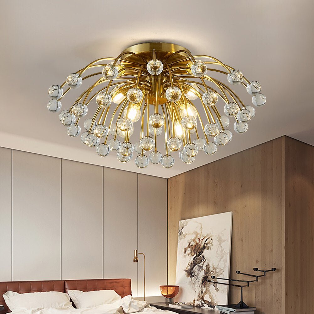 Colorful Crystal Led Round Ceiling Chandelier for living room, bedroom, hall