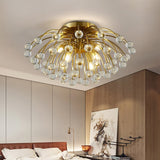 Colorful Crystal Led Round Ceiling Chandelier for living room, bedroom, hall