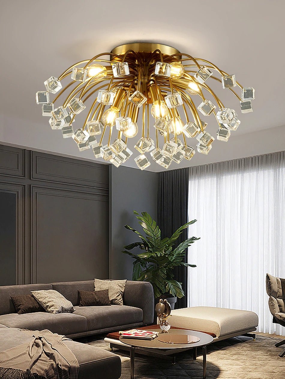 Colorful Crystal Led Round Ceiling Chandelier for living room, bedroom, hall