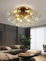 Colorful Crystal Led Round Ceiling Chandelier for living room, bedroom, hall