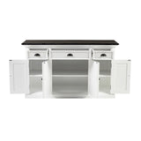 NovaSolo Halifax Contrast Buffet with 4 Doors 3 Drawers In Classic White & Black B192CT