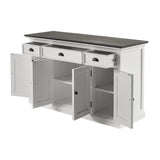 NovaSolo Halifax Contrast Buffet with 4 Doors 3 Drawers In Classic White & Black B192CT