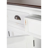 NovaSolo Halifax Accent Buffet with 4 Doors 3 Drawers In White Distress & Deep Brown B192TWD