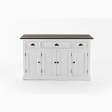 NovaSolo Halifax Accent Buffet with 4 Doors 3 Drawers In White Distress & Deep Brown B192TWD