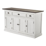 NovaSolo Halifax Accent Buffet with 4 Doors 3 Drawers In White Distress & Deep Brown B192TWD